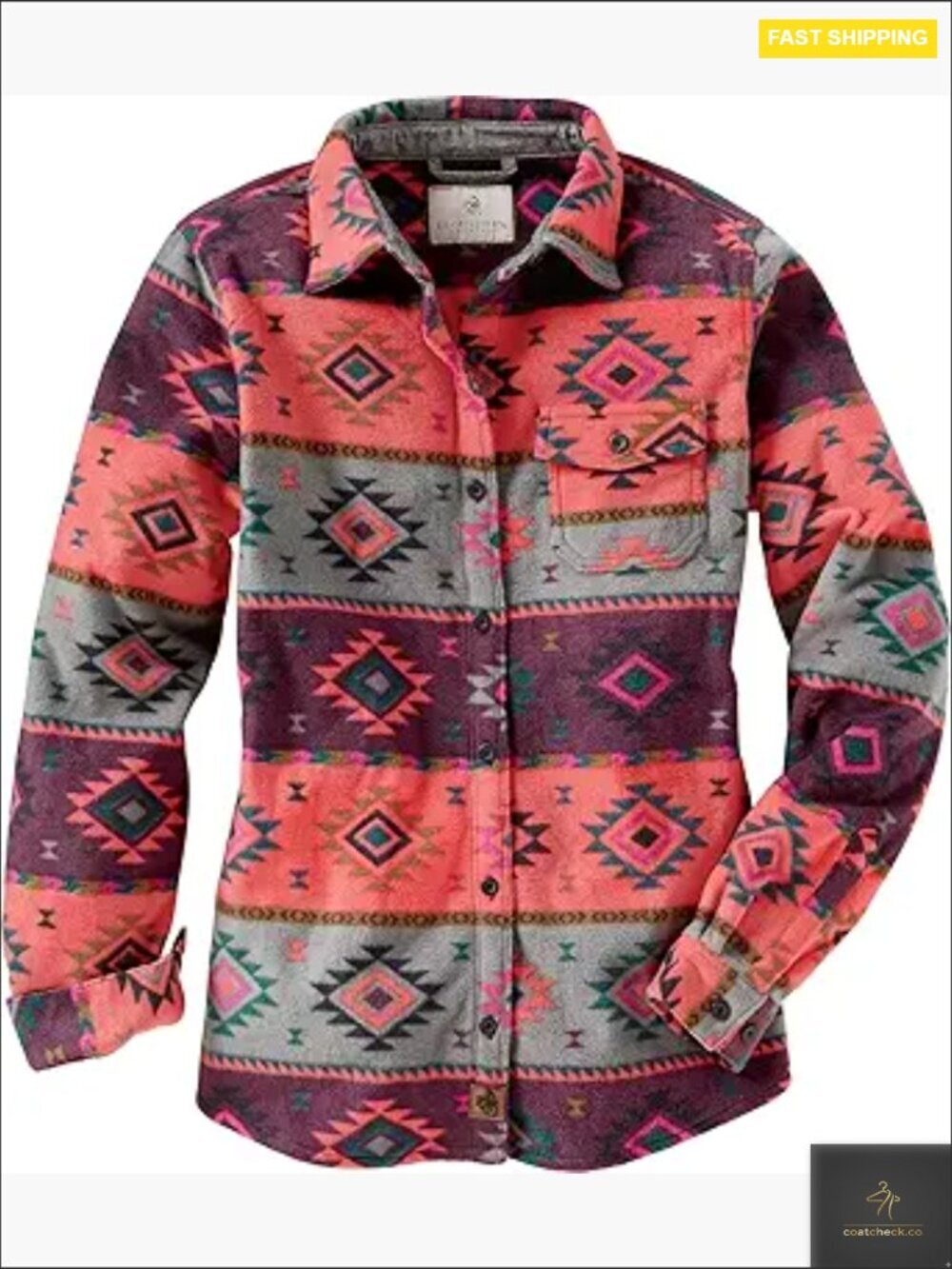 Button Up Fleece Shirt Cozy Plaid Long Sleeve Casual Preppy Layering Top